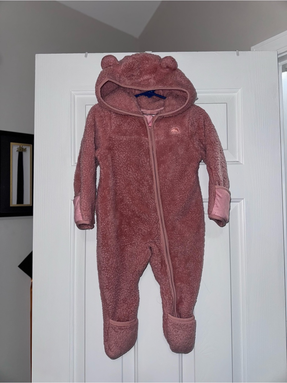 BearPaw Baby Infant Snow Winter Suit Fleece 6/9 Month One Piece Hand Foot Covers